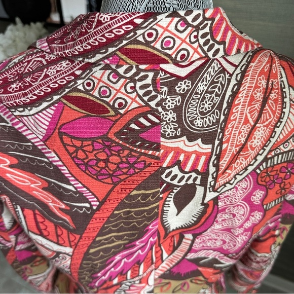 W Work to Weekend Blazer Boho Patchwork Print Statement Fall Jacket, Size: 10 - Picture 2 of 11